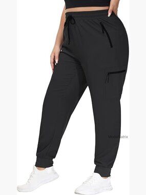 Plus Size Hiking Cargo Pants Lightweight Quick Dry Joggers Athletic Workout